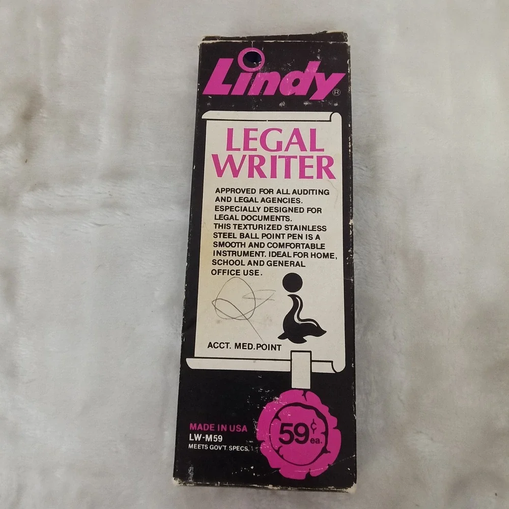 Vintage Lindy Legal Writer Ballpoint Pens LW-M59 Medium Point USA 8 Count